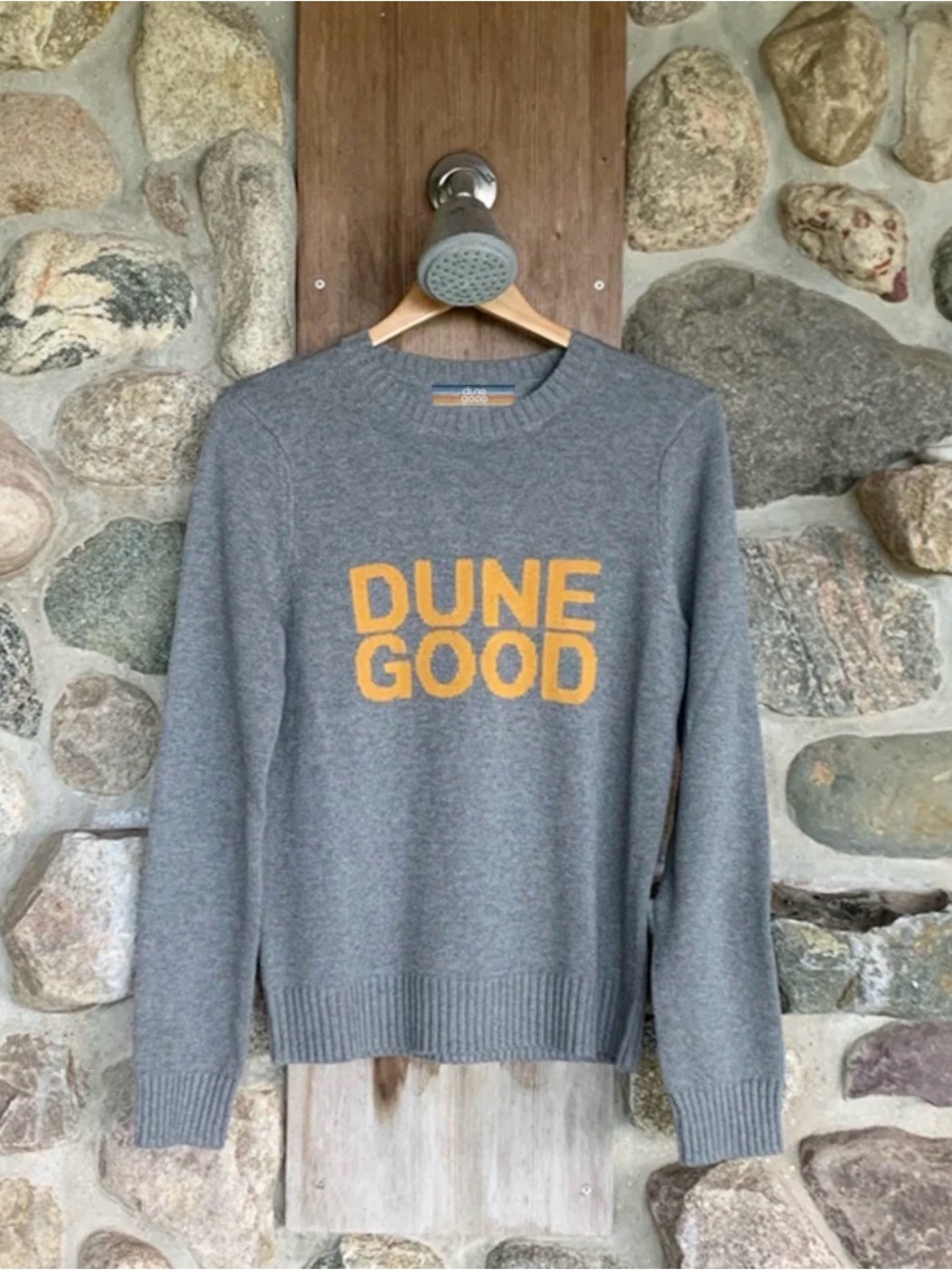 Womens Sweater Medium Grey Retro 80’s 90’s Camp Michigan Dunes Nautical Lakelife